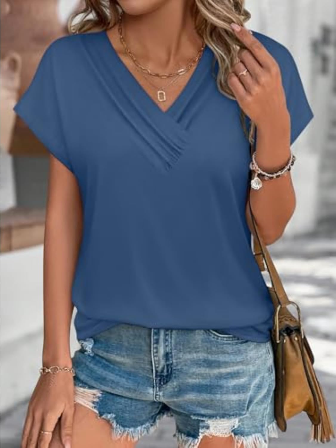 Womens Summer Tops V Neck Plain Short Sleeve T Shirts 2025 Loose Blouse Fashion Trendy Clothes Casual Tee 1 Womens Summer Tops V Neck Plain Short Sleeve T Shirts 2025 Loose Blouse Fashion Trendy Clothes Casual Tee