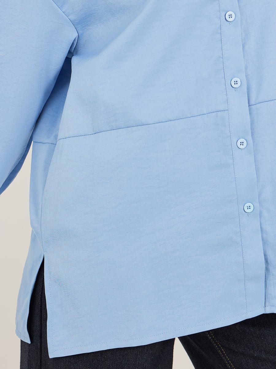 Styli Women's Solid Oversized Spread Collar Longline Shirt 5 Styli Women's Solid Oversized Spread Collar Longline Shirt - الصورة 5