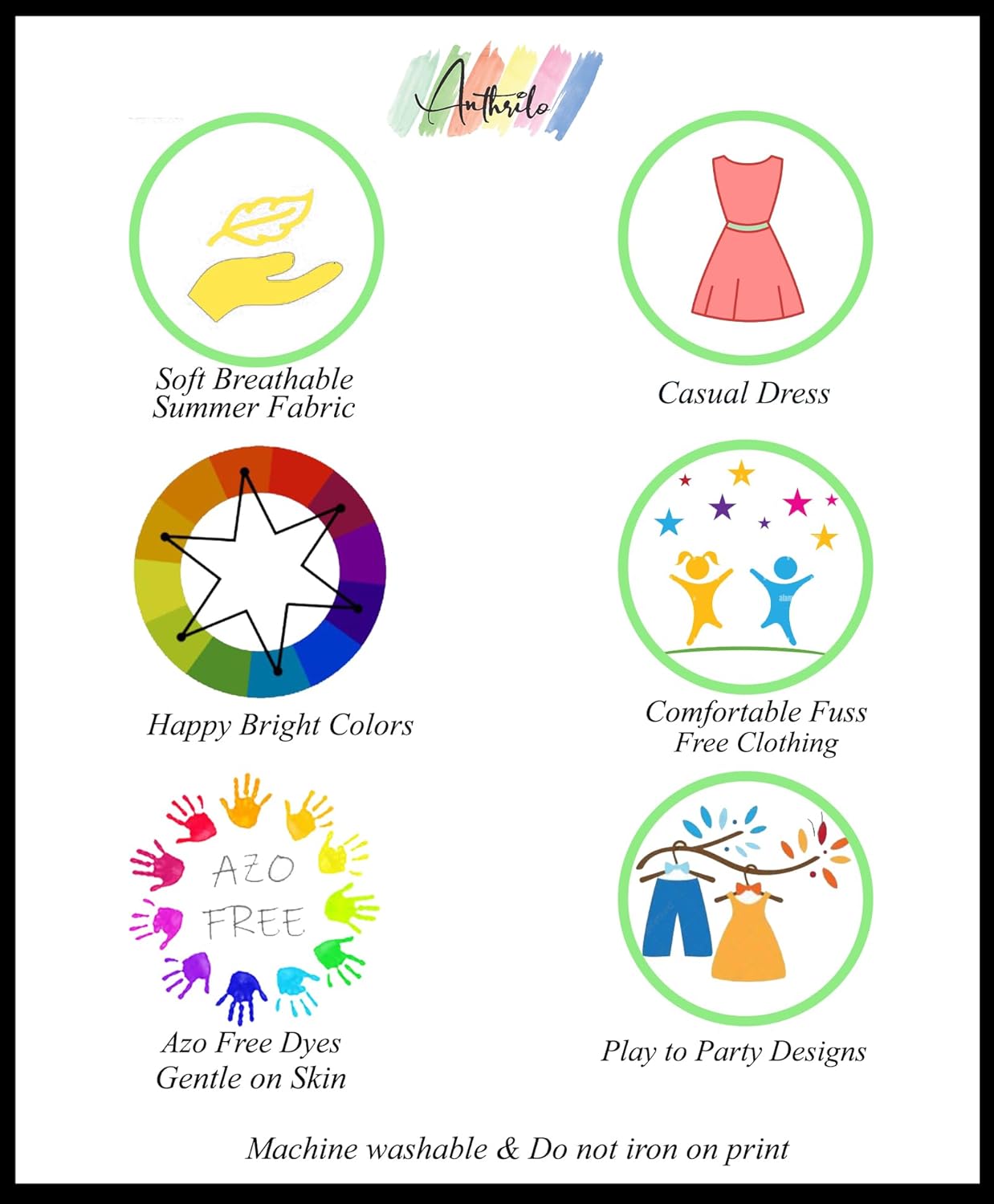 فستان صيفي قطن 100% لطيف على البشرة بتصميم عصري للبنات بعمر 6 أشهر إلى 14 سنة من انثريلو 7 فستان صيفي قطن 100% لطيف على البشرة بتصميم عصري للبنات بعمر 6 أشهر إلى 14 سنة من انثريلو - الصورة 7