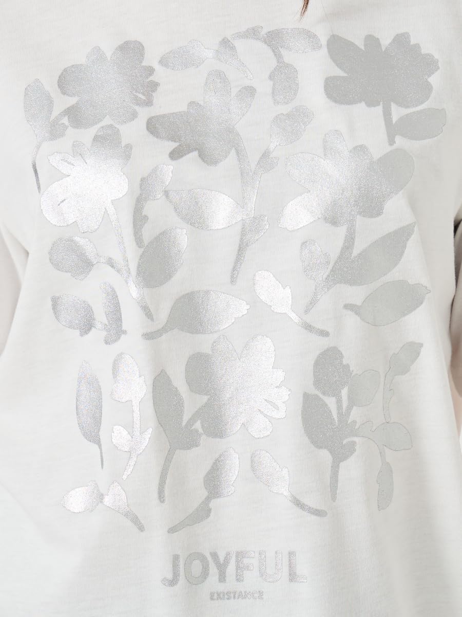 تي شيرت بمقاس كبير برقبة دائرية مطبوع عليه زهور للنساء من ستايلي 4 تي شيرت بمقاس كبير برقبة دائرية مطبوع عليه زهور للنساء من ستايلي - الصورة 4