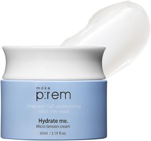 MAKE P:REM Hydrate me Micro Tension Moisturizing Hydration Cream for Dry Sensitive Oily Aging Acne Skin | Hydrating Moisturizer with Hyaluronic Acid for Face | 2.19 fl.oz. by