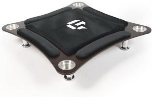 Curved Floor Plot Table - 4P - MDF - 80x80x17cm - Ideal for Balut Sessions and Family Gatherings (Color:Black) Wood Type:Dark Brown