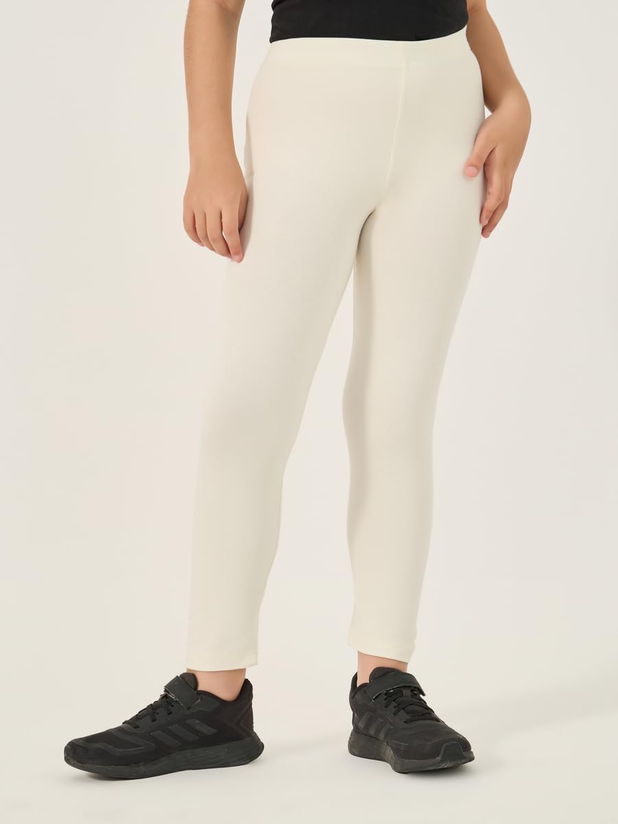 Styli Girls Solid Elastic Waistband Leggings 3 Styli Girls Solid Elastic Waistband Leggings - الصورة 3