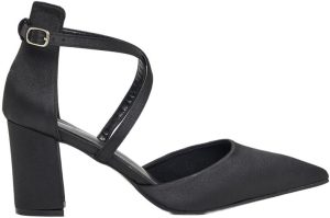 Styli Women Criss Cross Pointed Toe Block Heel Pumps