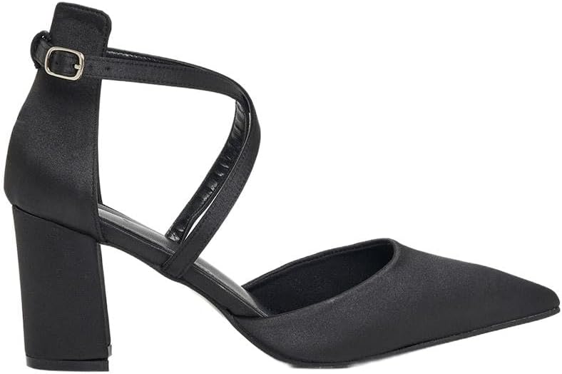 Styli Women Criss Cross Pointed Toe Block Heel Pumps 1 Styli Women Criss Cross Pointed Toe Block Heel Pumps