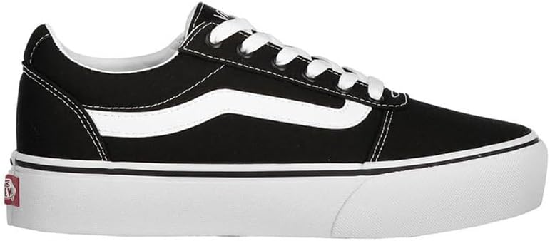 Vans Women's Ward Platform Canvas Trainers, Black Canvas Black White 187, 35 EU 1 Vans Women's Ward Platform Canvas Trainers, Black Canvas Black White 187, 35 EU