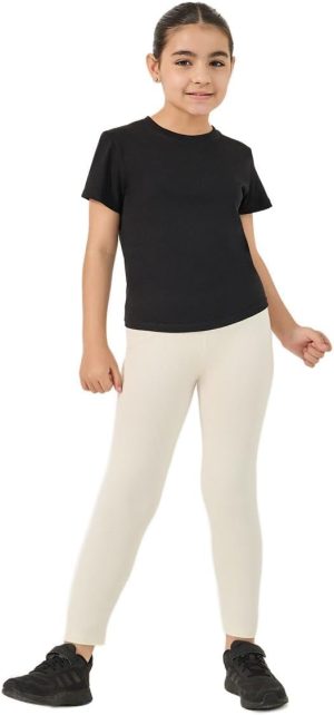 Styli Girls Solid Elastic Waistband Leggings