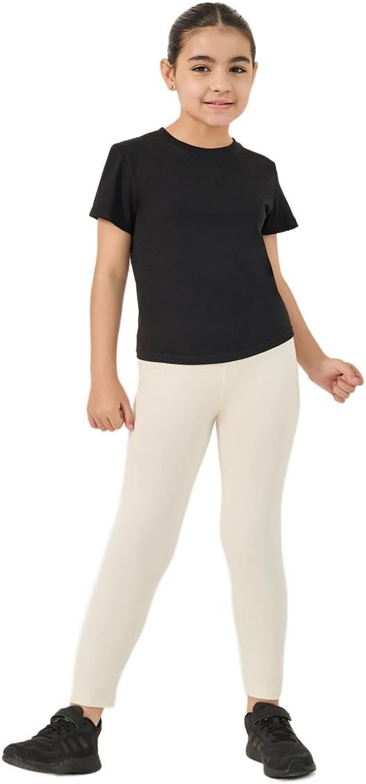 Styli Girls Solid Elastic Waistband Leggings 1 Styli Girls Solid Elastic Waistband Leggings