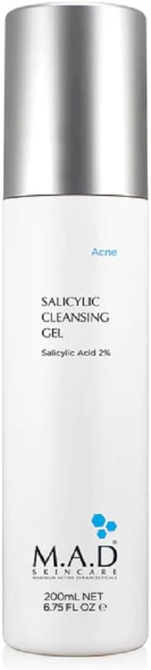 M.A.D Skincare Salicylic Cleansing Gel - Acne Facial Wash 6.75 oz.