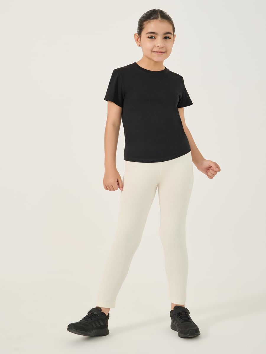 Styli Girls Solid Elastic Waistband Leggings 2 Styli Girls Solid Elastic Waistband Leggings - الصورة 2