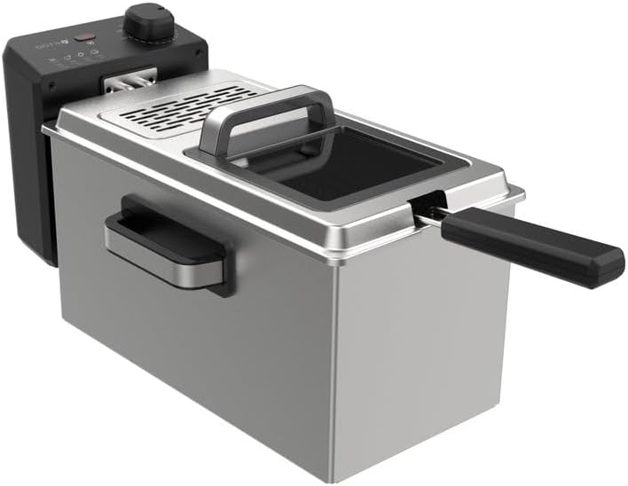 DOTS Deep Fryer 1830-2180W Stainless Steel 3L with Frying Basket and Non-Stick Inner Pan for Easy Cleaning 3 DOTS Deep Fryer 1830-2180W Stainless Steel 3L with Frying Basket and Non-Stick Inner Pan for Easy Cleaning - الصورة 3