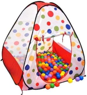 Dolls & Toys Set – Lenotoys Kids Tent with 50 Balls, Suitable for Kids 2-6 Years Old, Free Play and Safe Movement