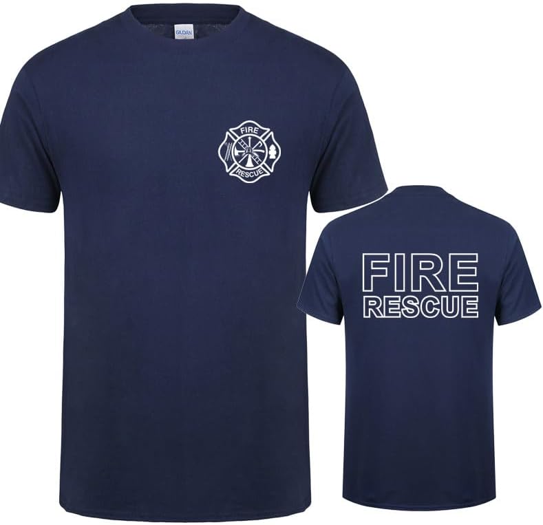 Fashion - Fire Rescue Firefighter T Shirt Men Fireman T-Shirts Short Sleeve Mans Cool Tops QR-045 6 Fashion - Fire Rescue Firefighter T Shirt Men Fireman T-Shirts Short Sleeve Mans Cool Tops QR-045 - الصورة 6
