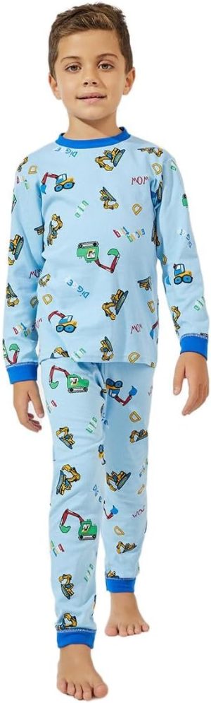 Styli Boys Cartoon Printed Cotton Long Sleeve T-Shirt & Pyjama Set