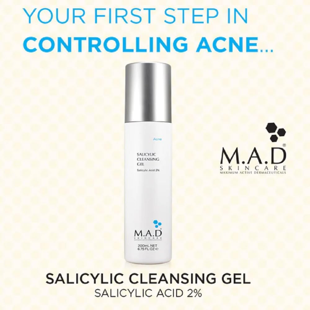 M.A.D Skincare Salicylic Cleansing Gel - Acne Facial Wash 6.75 oz. 4 M.A.D Skincare Salicylic Cleansing Gel - Acne Facial Wash 6.75 oz. - الصورة 4