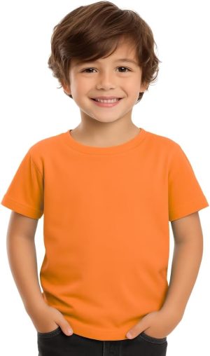 Moneysavers Kids Round Neck boys T Shirt 170 GSM Pure Cotton Basic Colors