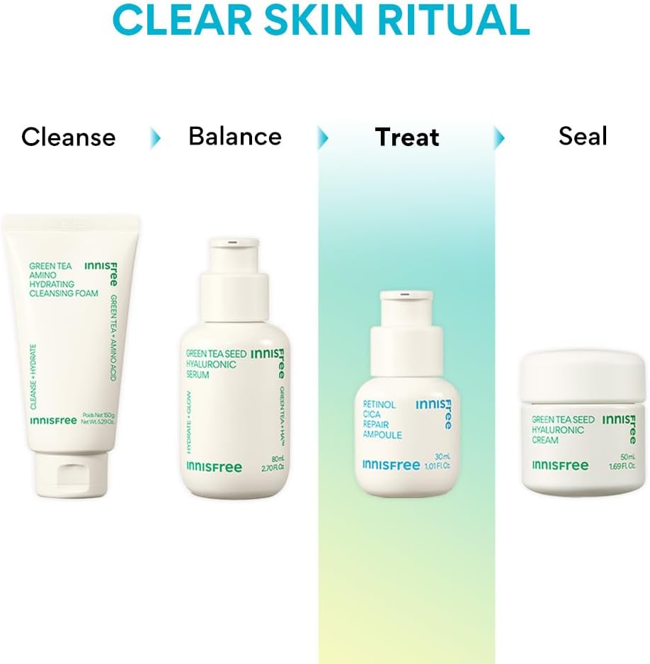 Innisfree Retinol Cica Repair Ampoule 30ml with Hyaluronic Acid, Reduces Skin Blemishes and improves skin elasticity, Korean Face Serum 8 Innisfree Retinol Cica Repair Ampoule 30ml with Hyaluronic Acid, Reduces Skin Blemishes and improves skin elasticity, Korean Face Serum - الصورة 8