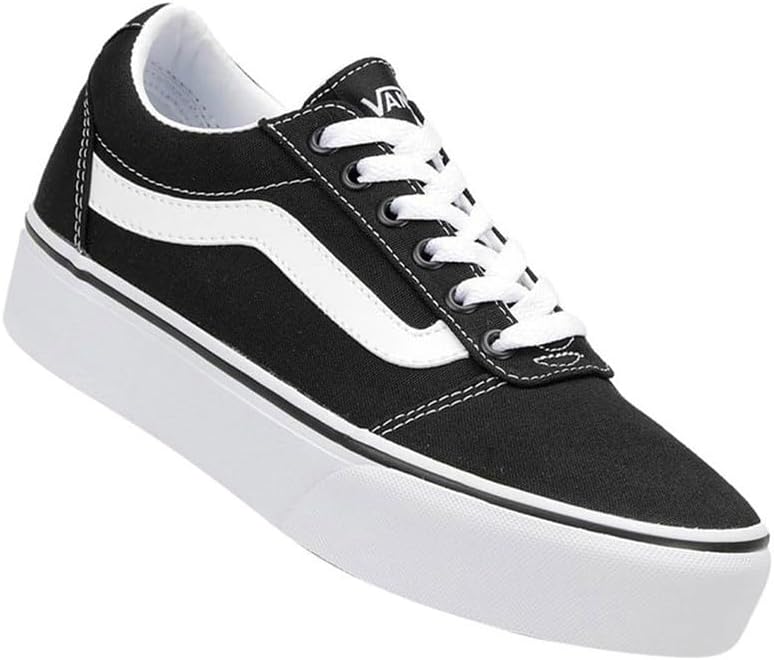 Vans Women's Ward Platform Canvas Trainers, Black Canvas Black White 187, 35 EU 2 Vans Women's Ward Platform Canvas Trainers, Black Canvas Black White 187, 35 EU - الصورة 2