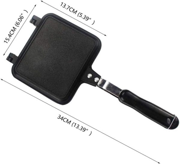 ⁦Excefore Toasted Sandwish Maker, Double Sided Frying Pan, Non-Stick Stovetop Toastie Maker with Handles Double Sided Grill Pan for Panini Snack Breakfast⁩ - الصورة ⁦6⁩