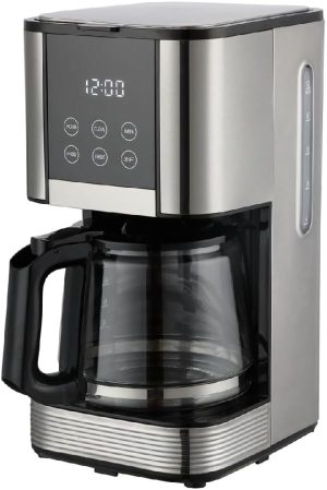 Homix 1000W Digital Electric Drip Coffee Maker Silver And Black 1.5 Liter CM1429B-GS