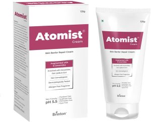 Brinton Atomist Skin Barrier Repair Cream for Dry and Itchy Skin | Enriched with Ceramides, Oats Lipids & GLA | Non Comedogenic & Dermatologically Tested -125g