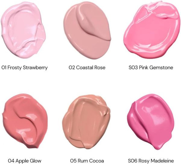 ⁦Flower Knows Strawberry Cupid All Day Glow Liquid Blush,Water- & Sweat-Resistant Blush for Cheeks,Blendable Dewy Finish with Hydrating Formula(05 Rum Cocoa,0.25 Fl Oz)⁩ - الصورة ⁦2⁩