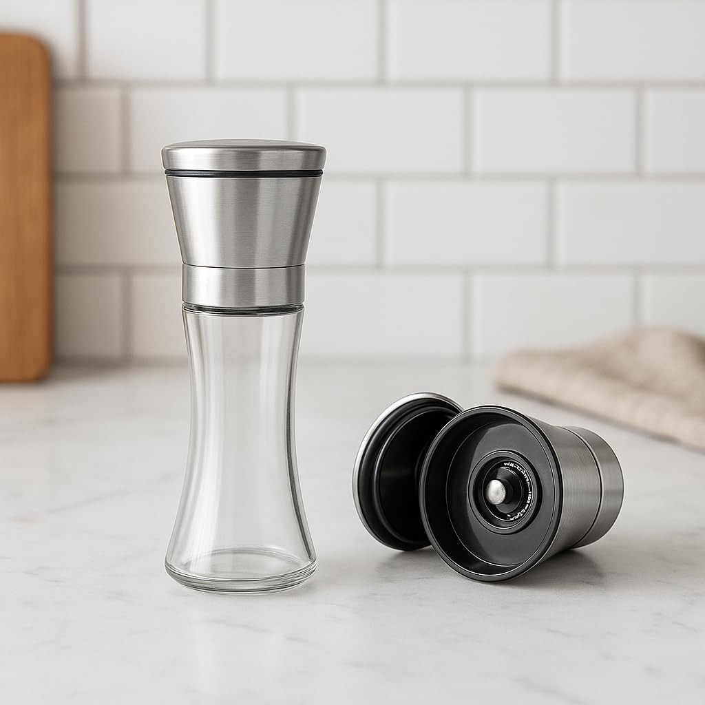 Tall Glass Spice Grinder – Large Capacity, Portable for Kitchen & Outdoor Use (Transparent) 2 Tall Glass Spice Grinder – Large Capacity, Portable for Kitchen & Outdoor Use (Transparent) - الصورة 2