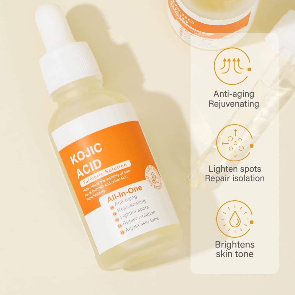Kojic Acid Turmeric Oil, Turmeric Serum, Kojic Acid Face Serum, Moisturzing Serums,Helps Balance Skin,Smooth skin 9 Kojic Acid Turmeric Oil, Turmeric Serum, Kojic Acid Face Serum, Moisturzing Serums,Helps Balance Skin,Smooth skin - الصورة 9