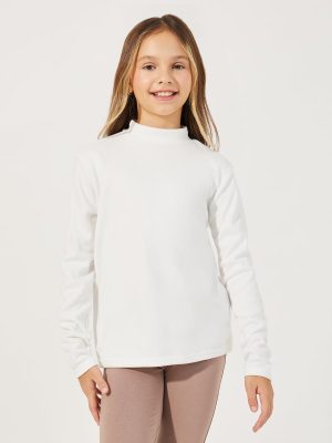 Styli Girls Solid High Neck Long Sleeves T-Shirt