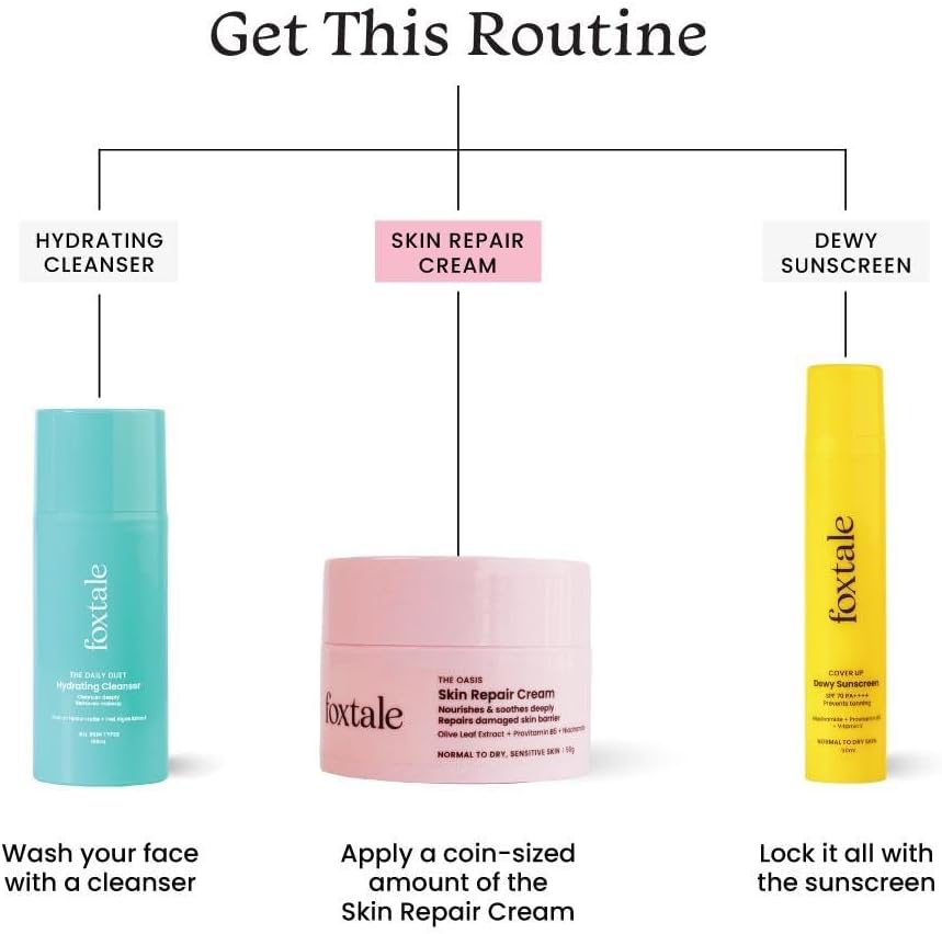 Foxtale Skin Repair Cream With Olive Leaf Extract, Provitamin B5 & Niacinamide 1 Foxtale Skin Repair Cream With Olive Leaf Extract, Provitamin B5 & Niacinamide