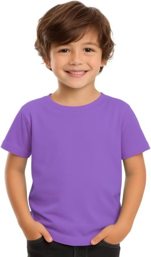 Moneysavers Kids Round Neck boys T Shirt 170 GSM Pure Cotton Basic Colors