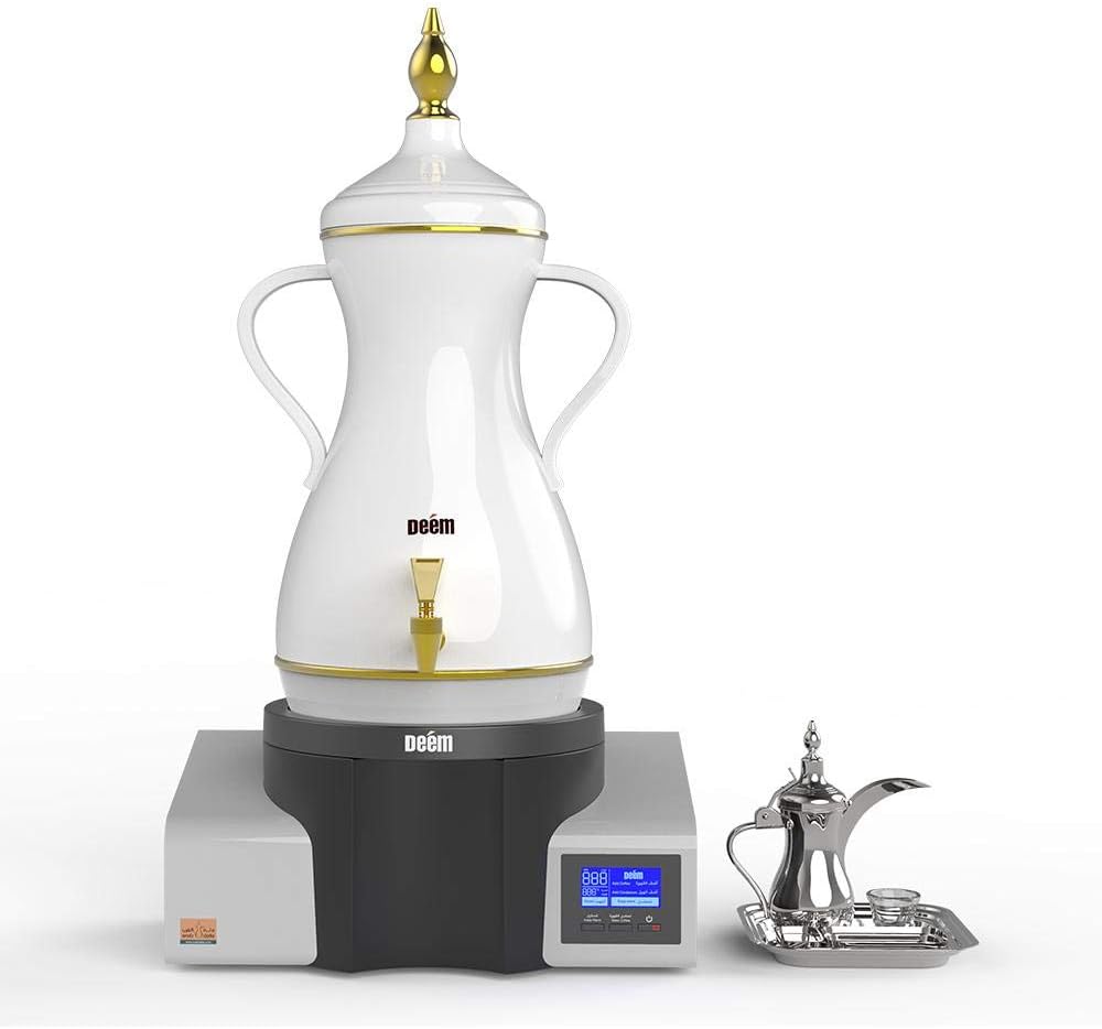 ماكينة تحضير القهوة العربية للضيوف بشكل دلة سعة 7 لتر من ديم، ابيض، زجاج 5 ماكينة تحضير القهوة العربية للضيوف بشكل دلة سعة 7 لتر من ديم، ابيض، زجاج - الصورة 5
