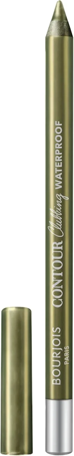 Bourjois Contour Clubbing, 077 Kaki'n'Gold, Waterproof Eye Pencil, Bright & Intense Colour, Up to 24hrs Wear, Creamy & Comfortable, Clean & Vegan Formula, Sweat, Heat & Smudge-Proof, Quick Dry, 1.2g