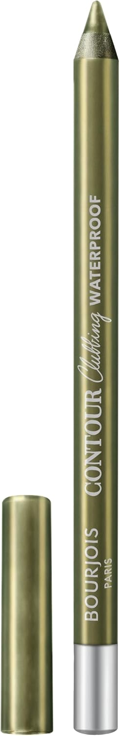 Bourjois Contour Clubbing, 077 Kaki'n'Gold, Waterproof Eye Pencil, Bright & Intense Colour, Up to 24hrs Wear, Creamy & Comfortable, Clean & Vegan Formula, Sweat, Heat & Smudge-Proof, Quick Dry, 1.2g