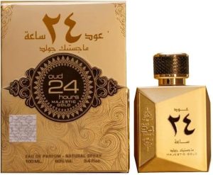 عطر عود 24 ساعة ماجستيك جولد ايديشن من ارض الزعفران للرجال والنساء 100 مل بيست بيرفيوم جيفت