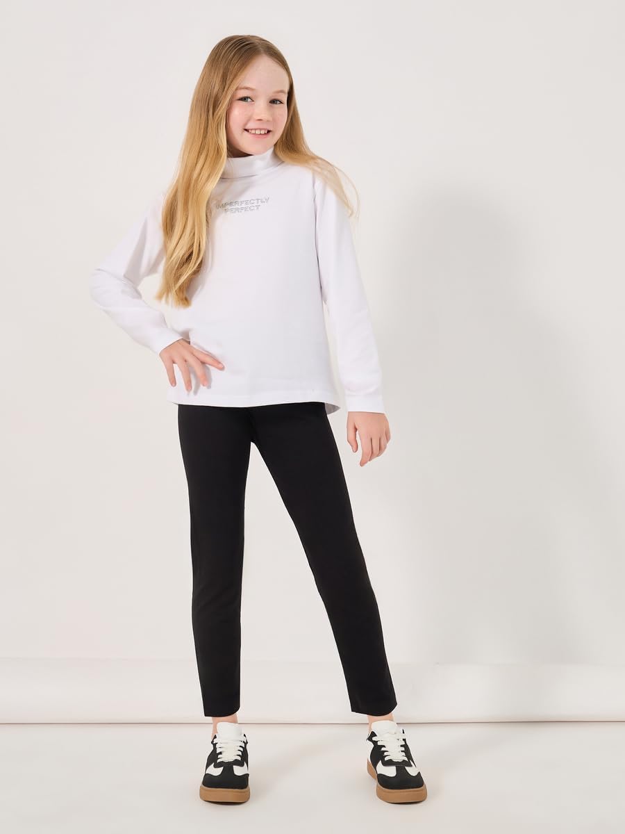 Styli Girls Solid Leggings with Elastic Waistband 3 Styli Girls Solid Leggings with Elastic Waistband - الصورة 3