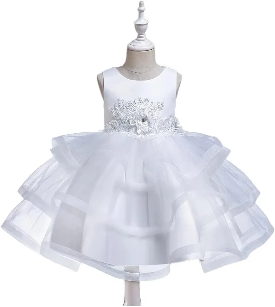 SvYii White Flower Girls Dresses Summer Sleeeveless Wedding Evening Ball Gown Tulle Floral Dresses for Girls Clothing 7 SvYii White Flower Girls Dresses Summer Sleeeveless Wedding Evening Ball Gown Tulle Floral Dresses for Girls Clothing