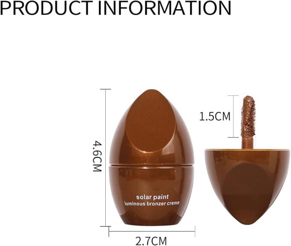 ⁦Liquid Bronzer Stick Liquid Cream Highlighter Liquid Face Contour Illuminator Makeup Waterproof Long Lasting Matte Bronze Beauty Wand, Face Palette Contouring Stick(Red Brown)⁩ - الصورة ⁦4⁩