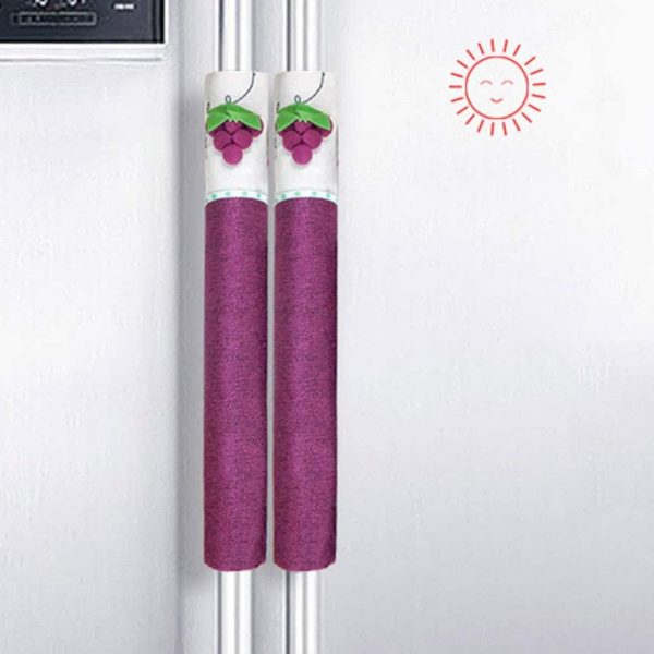 ⁦KASTWAVE 2pcs Refrigerator Door Handle Covers Washable Kitchen Appliance Covers Decorative Grapes Refrigerator Microwave Oven Door Handle Covers Protector⁩ - الصورة ⁦5⁩