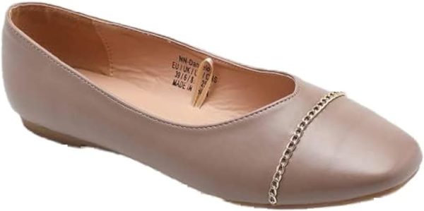AILA Women's Metal Accent Ballarinas Brown 1234562070020, 39 EU