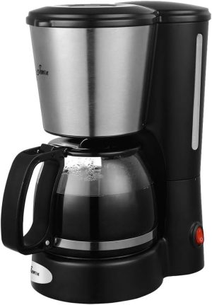 Jeewoon Drip Coffee Maker - Coffee Maker - Black Coffee Machine, Up to 12 Cups 1.5 L, ماكينة قهوة امريكي, Anti Drip Coffee Machine 900 w, Reusable Filter, Auto Shut-off, Boil Dry Protection