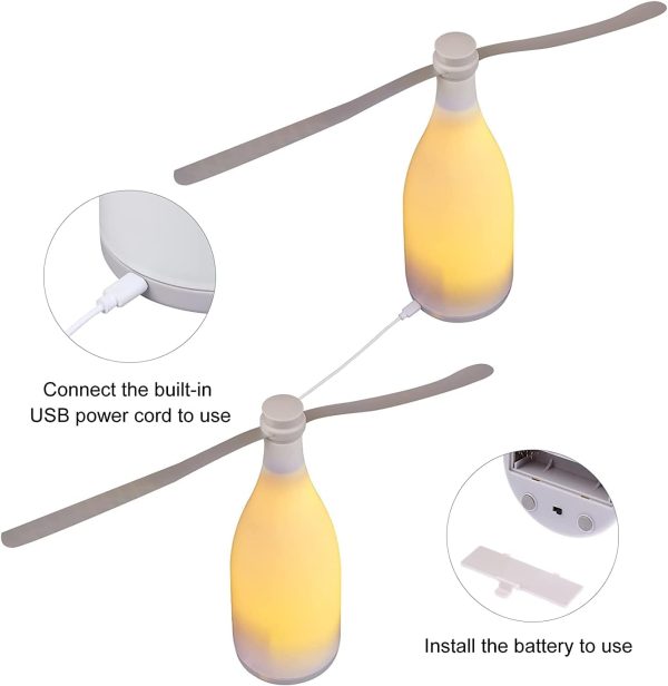 ⁦ELECDON Fly Repellent Fan for Tables Insects Repellent Fan USB Fan Fly Repellent Automatic Fans with Light, Portable Table Fan for Outdoor Indoor Keep Flies Away from Your Food Yellow Light⁩ - الصورة ⁦4⁩