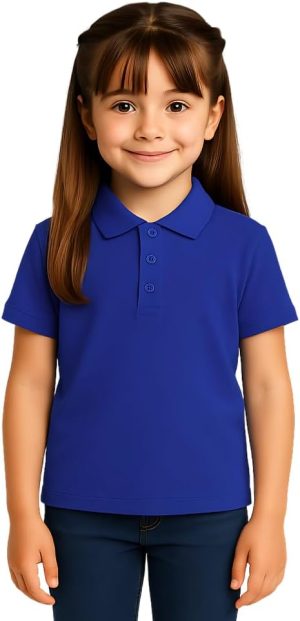 Moneysavers Girls Kids POLO T-Shirt 230 GSM Pure Cotton Basic Colors