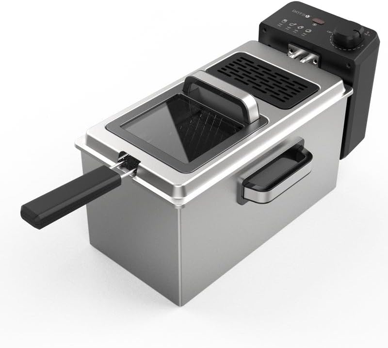 DOTS Deep Fryer 1830-2180W Stainless Steel 3L with Frying Basket and Non-Stick Inner Pan for Easy Cleaning 4 DOTS Deep Fryer 1830-2180W Stainless Steel 3L with Frying Basket and Non-Stick Inner Pan for Easy Cleaning - الصورة 4