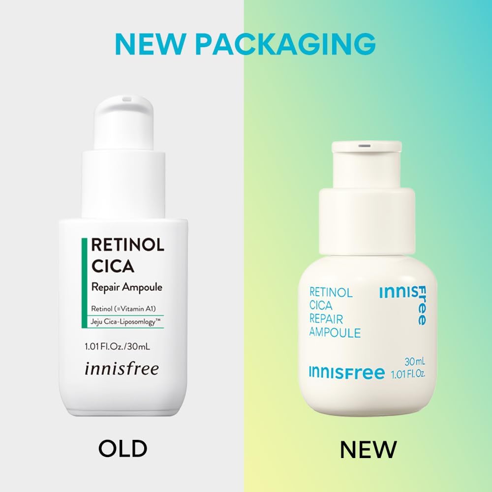 Innisfree Retinol Cica Repair Ampoule 30ml with Hyaluronic Acid, Reduces Skin Blemishes and improves skin elasticity, Korean Face Serum 2 Innisfree Retinol Cica Repair Ampoule 30ml with Hyaluronic Acid, Reduces Skin Blemishes and improves skin elasticity, Korean Face Serum - الصورة 2