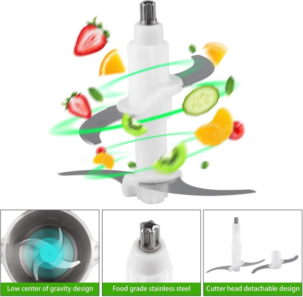 AlsayedP 2L Electric Meat Grinder Stainless Steel Electric Meat Chopper Powerful 300W Food Processor Designed For Meat, Vegetables, Fruits, and Nut (2L), AP-011 4 AlsayedP 2L Electric Meat Grinder Stainless Steel Electric Meat Chopper Powerful 300W Food Processor Designed For Meat, Vegetables, Fruits, and Nut (2L), AP-011 - الصورة 4