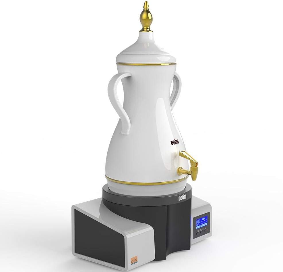ماكينة تحضير القهوة العربية للضيوف بشكل دلة سعة 7 لتر من ديم، ابيض، زجاج 3 ماكينة تحضير القهوة العربية للضيوف بشكل دلة سعة 7 لتر من ديم، ابيض، زجاج - الصورة 3