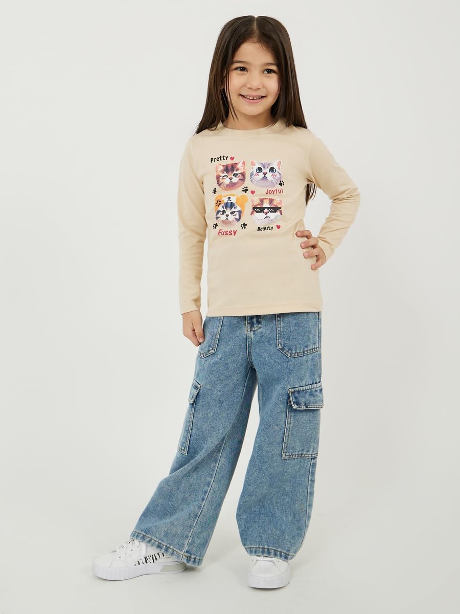 Styli Girls Straight Fit Jeans With Cargo Pocket Detail 3 Styli Girls Straight Fit Jeans With Cargo Pocket Detail - الصورة 3