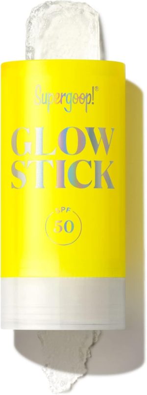 Supergoop! Glow Stick, 0.7 oz - SPF 50 PA++++ Dry Oil Sunscreen Stick for Face & Body - Brightens & Hydrates for a Healthy Glow - Mess-Free, Travel-Friendly SPF