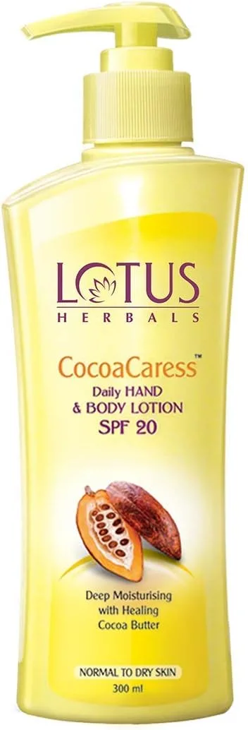 Lotus Herbals Cocoa Caress Daily Hand and Body Lotion SPF 20, 250ml